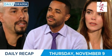 The young and the restless - nov 9 -devon nate and victoria