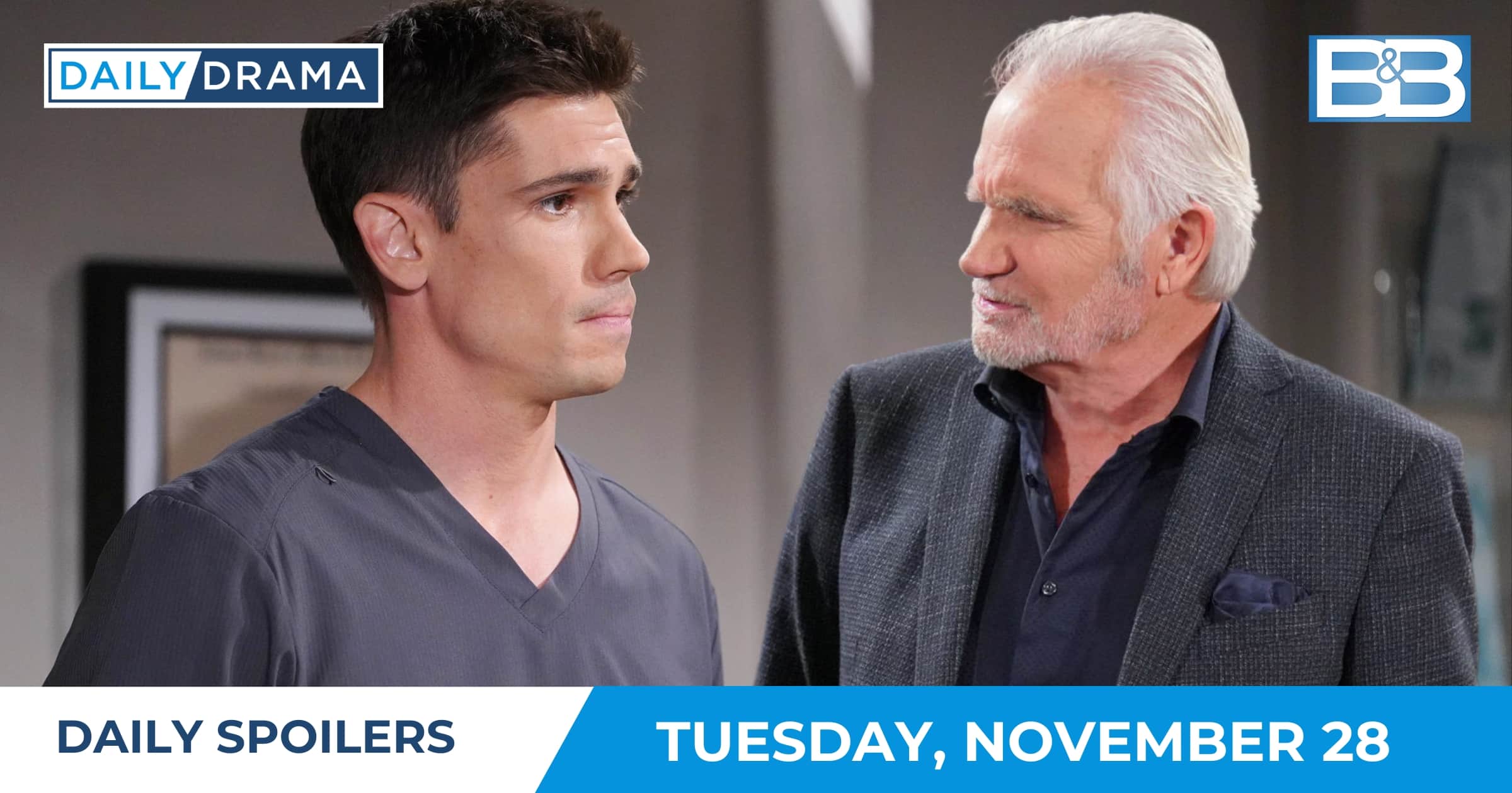 The Bold and the Beautiful Daily Spoilers - Nov 28 - Finn and Eric