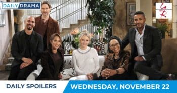 The young and the restless daily spoilers - nov 22 - devon daniel lily abby mamie and nate