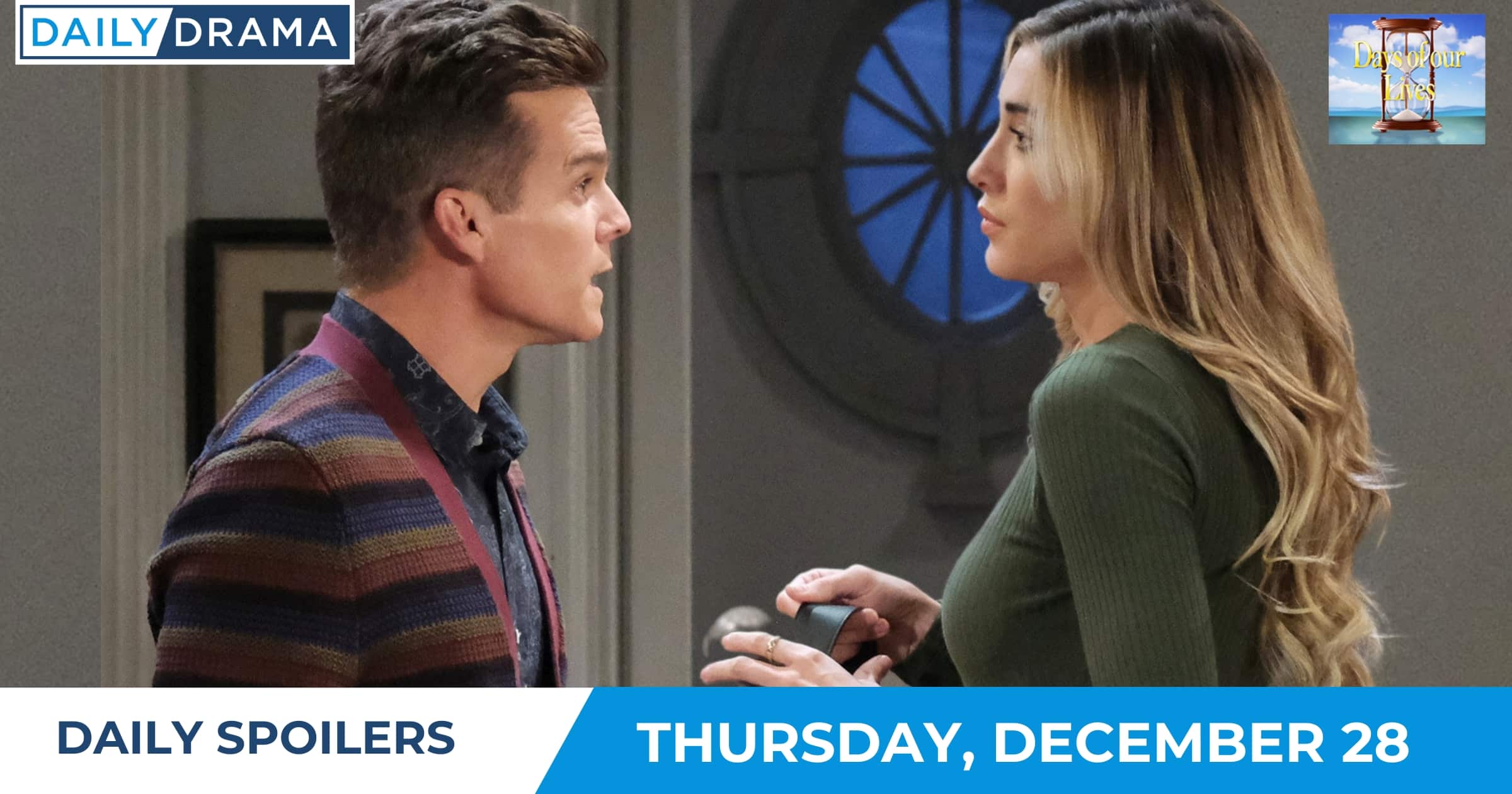 Days of Our Lives Daily Spoilers - Dec 28 - Leo And Sloan