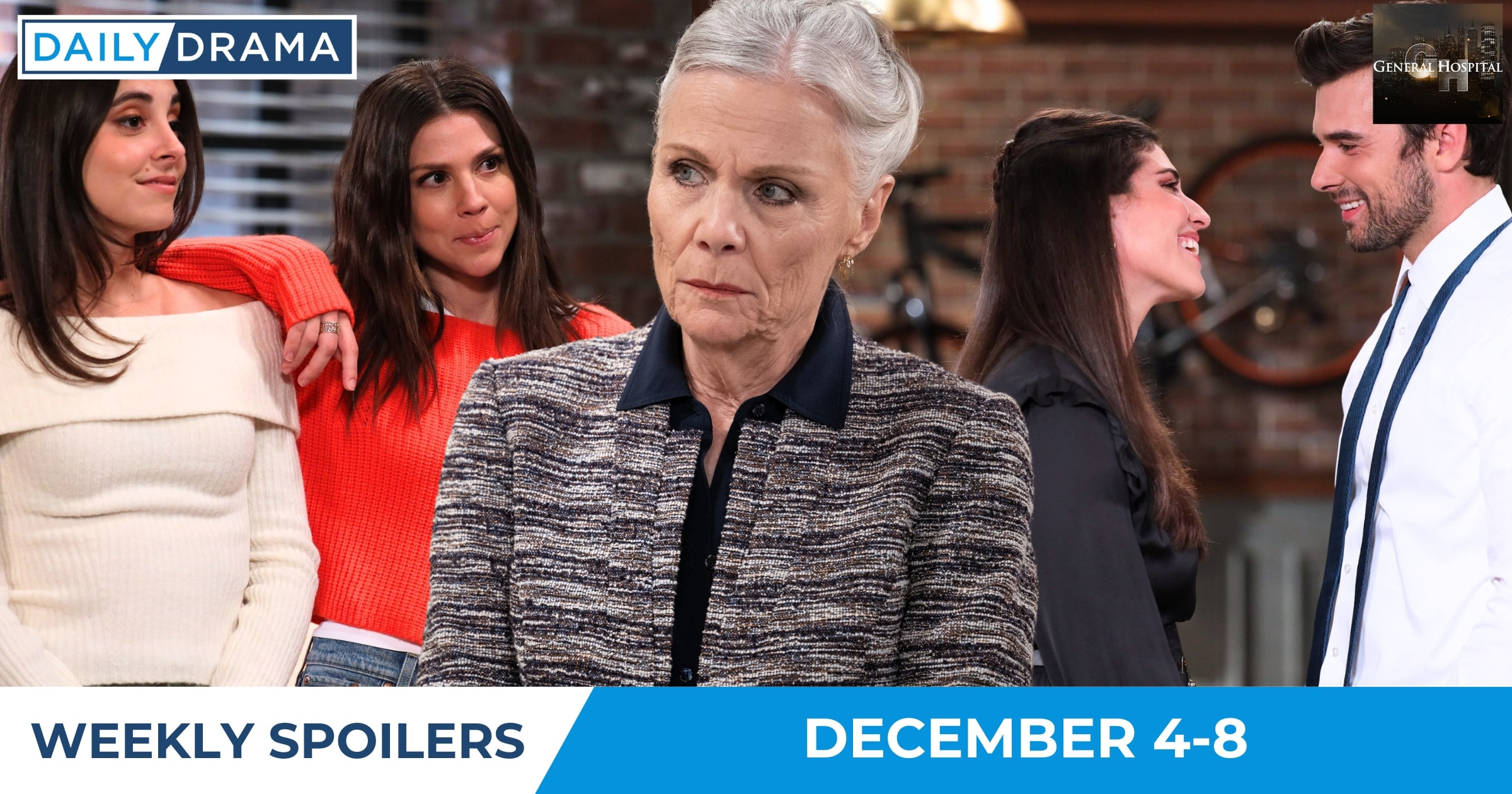 General Hospital Weekly Spoilers - Dec 4-8 - Molly Kristina Tracy Brook Lynn and Chase