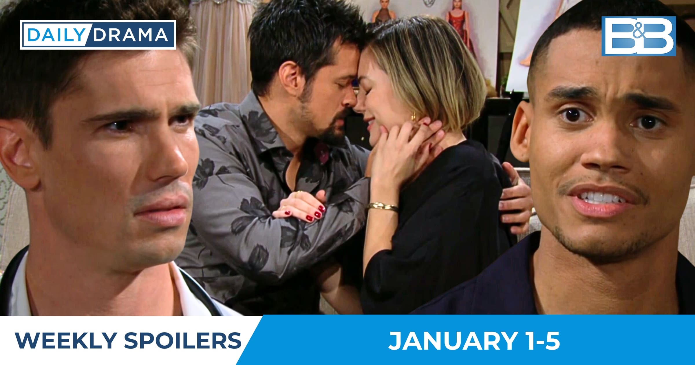 The Bold and the Beautiful Weekly Spoilers - Jan 1-5 - Finn Thomas Hope and Xander
