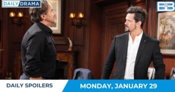 The Bold and the Beautiful Daily Spoilers - Jan 29 - Ridge and Thomas