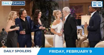 The bold and the beautiful spoilers: everyone toasts to the newlyweds