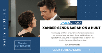 Days of our lives spoilers: xander sends sarah on a hunt