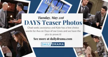 Days of our lives teaser photos: kate bickers and chad is on the hunt