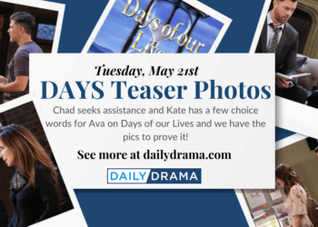 Days of our lives teaser photos: kate bickers and chad is on the hunt