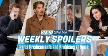 The young and the restless weekly spoilers: paris predicaments and problems at home
