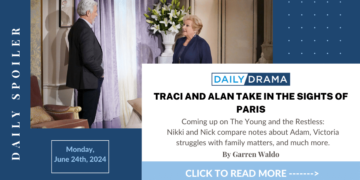 The young and the restless spoilers: traci and alan take in the sights of paris
