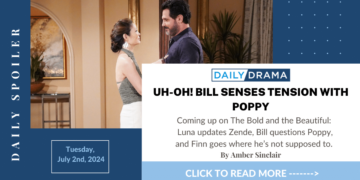 The bold and the beautiful spoilers: uh-oh! Bill senses tension with poppy