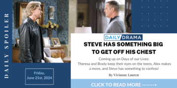 Days of our lives spoilers: steve has something big to get off his chest