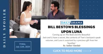 The bold and the beautiful spoilers: bill bestows blessings upon luna