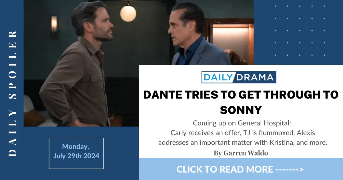 General hospital spoilers: dante tries to get through to sonny 1 General hospital spoilers: dante tries to get through to sonny