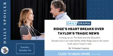 The bold and the beautiful spoilers for october 1st: ridge’s heart breaks over taylor’s tragic news