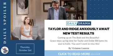 The bold and the beautiful spoilers for october 3rd: taylor and ridge anxiously await new test results