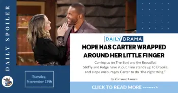 The bold and the beautiful spoilers for november 19th: hope has carter wrapped around her little finger