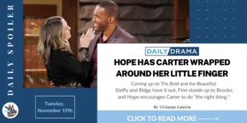 The bold and the beautiful spoilers for november 19th: hope has carter wrapped around her little finger