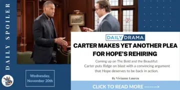 The bold and the beautiful spoilers for november 20th: carter makes yet another plea for hope’s rehiring