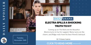 The bold and the beautiful spoilers for november november 26th: electra spills a shocking truth to ivy