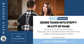The bold and the beautiful spoilers for november 8th: zende tears into steffy in a fit of rage