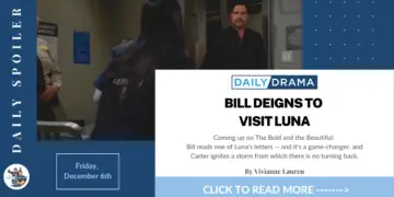 The bold and the beautiful spoilers for december 6th: bill deigns to visit luna