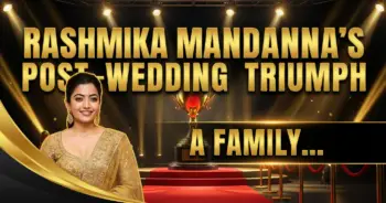 Rashmika mandanna's post-wedding triumph: a family affair at telangana gaddar awards