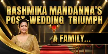 Rashmika mandanna's post-wedding triumph: a family affair at telangana gaddar awards