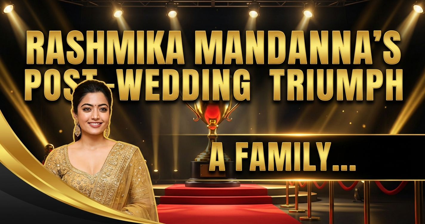 Rashmika mandanna's post-wedding triumph: a family affair at telangana gaddar awards 1 Rashmika mandanna's post-wedding triumph: a family affair at telangana gaddar awards