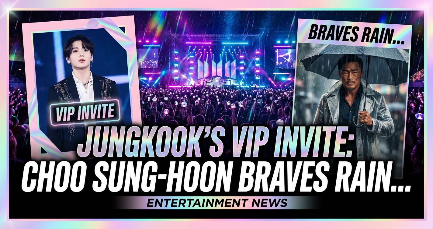 Jungkook's vip invite: choo sung-hoon braves rain for bts concert 1 Jungkook's vip invite: choo sung-hoon braves rain for bts concert