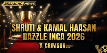 Shruti & kamal haasan dazzle inca 2026: a crimson statement